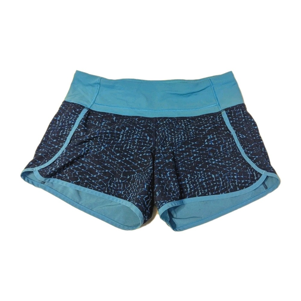 Lululemon‎ Run Times Shorts Samba Snake Kayak Blue Hero Blue / Kayak Blue Size 4